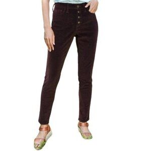 Universal Thread Women's High-Rise Corduroy Skinny Jeans Burgundy Size 8